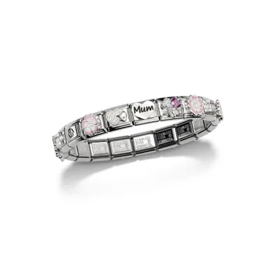 Nomination-armband zilver met roze 