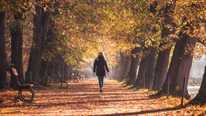 wandelen vrouw herfst najaar