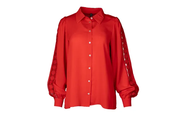 Blouse lace in rood | €13,99 