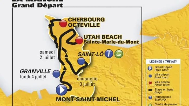 Tour 2016 start bij Mont-Saint-Michel