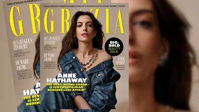 Anne Hathaway op de cover van op de cover van Grazia's Beauty Issue