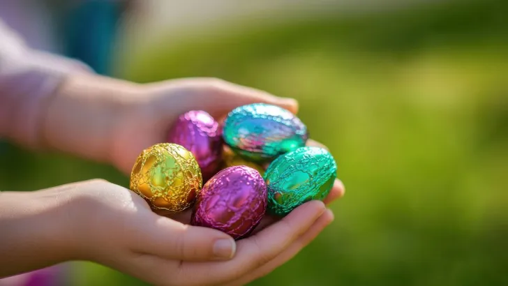Kleurige paaseitjes klaar voor het paasfeest