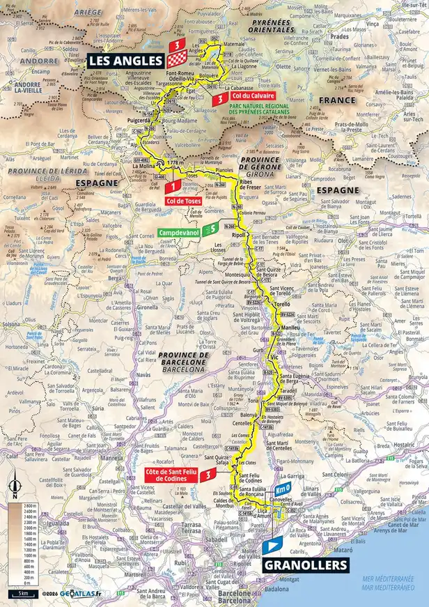 Map parcours Tour de France 2026 etappe 3