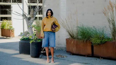 Noorie Ana arriveert bij de Remain Spring Summer 2025 show.