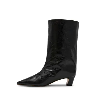 Lytton Black Crinkle Leather