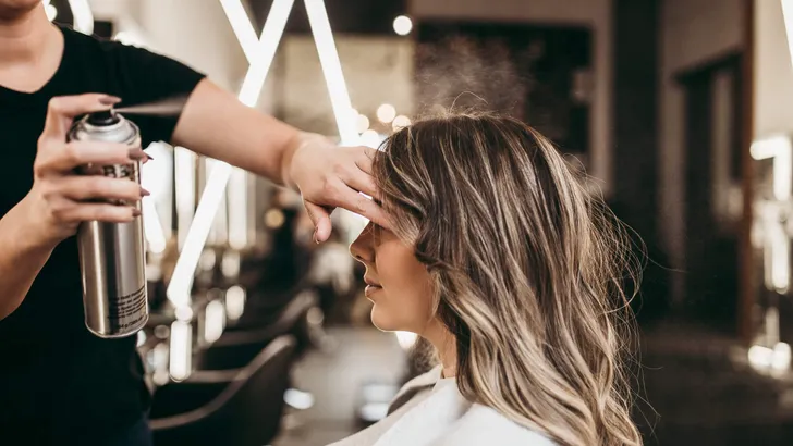 Woman at hair salon