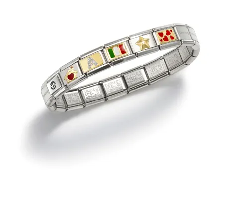 Nomination-armband zilver met kleur 