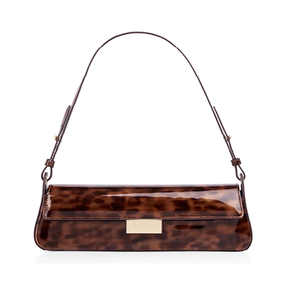 Leren schoudertas in soft cappuccino - €259