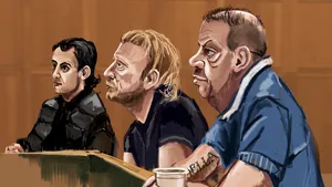 Otman H., Gerrit de J. en Max V. tijdens de rechtszaak