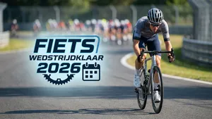 Man die op een racefiets fietst met de focus op het stuur en voorwiel om de nieuwe UCI-regels voor 2026 te illustreren.