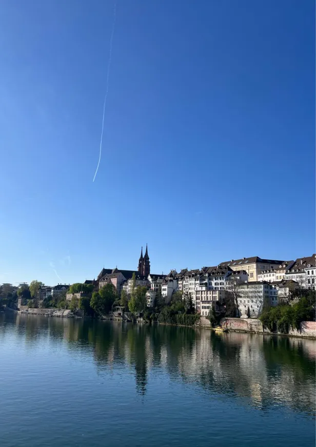 Het nieuwe gedeelte van de Zwitserse stad Basel 