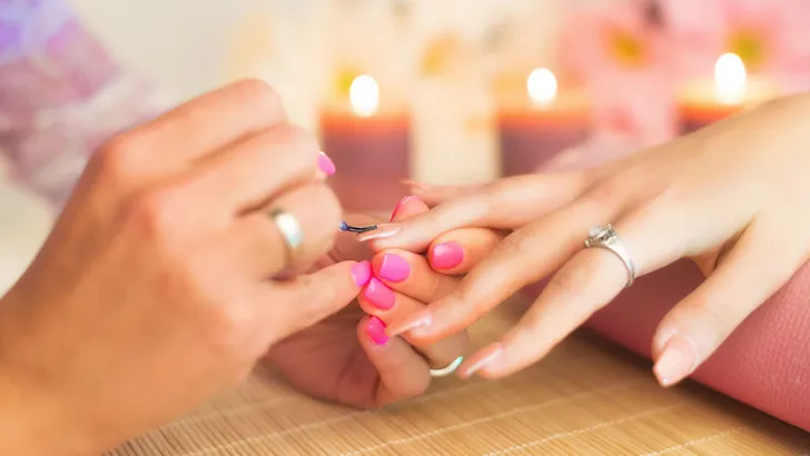 Manicure process in a professional beauty salon