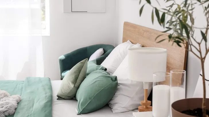 Interior of modern stylish bedroom