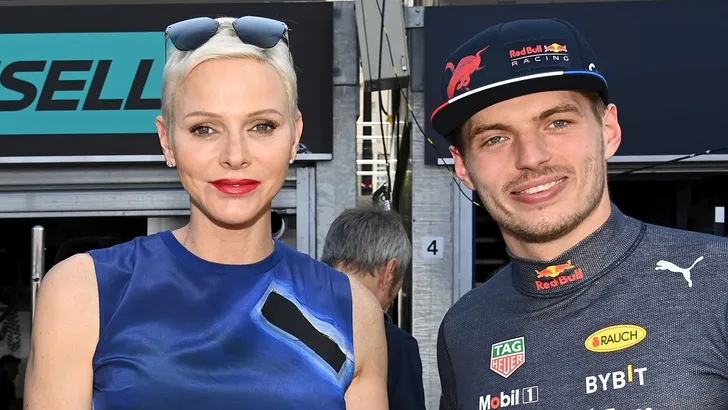 Prinses Charlene op F1 circuit mét Max Verstappen 