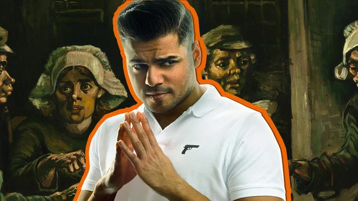 Cabaretier Rayen Panday gaat los op Van Gogh's Aardappeleters