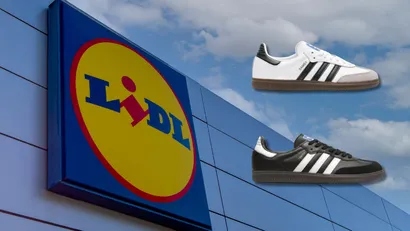 Logo van Lidl in combinatie met Adidas Samba