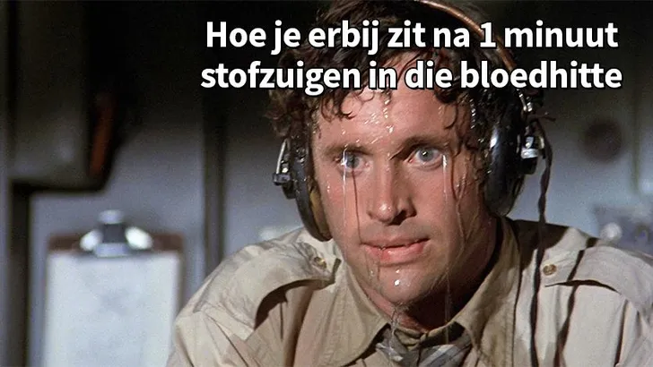 zwetende man