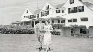 Senator John F. Kennedy and Miss Jacqueline Bouvier 