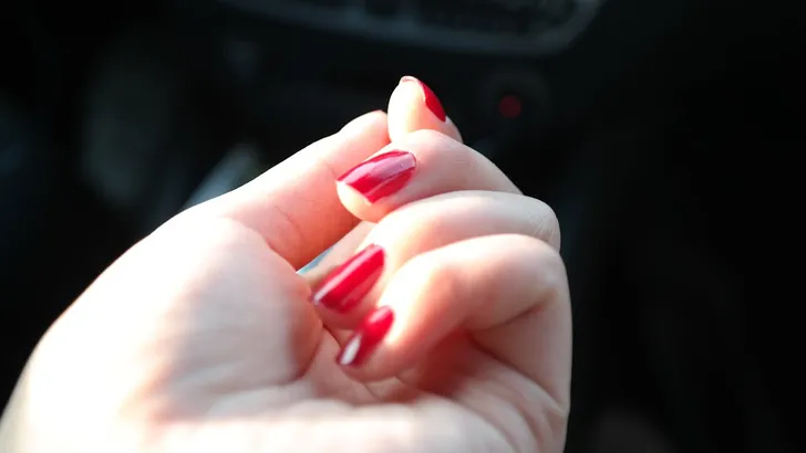 Hand Red Nail Polish Nail Varnish Fingernails