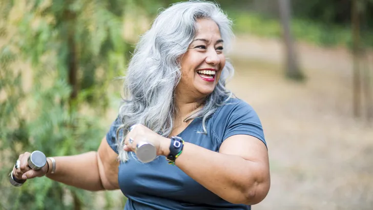 Mature Mexican Woman Working Out