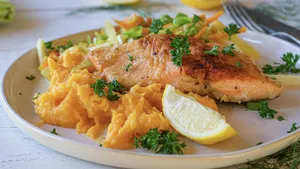 zalm pompoenpuree recept najaar