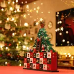 Three-dimensional Advent Calendar with stylised Christmas Tree in the middle of Christmassy illuminated Family Room