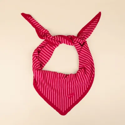 Triangle Sjaal - Roze streep - (groot)