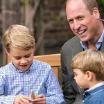 Prins William met prins George en prins Louis