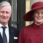 Kerstkaart Belgische koninklijke familie – Foto van koning Filip en koningin Mathilde bij het staatsbezoek aan Frankrijk.