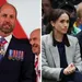 Tweeluik foto's van prins William links en Harry en Meghan rechts.