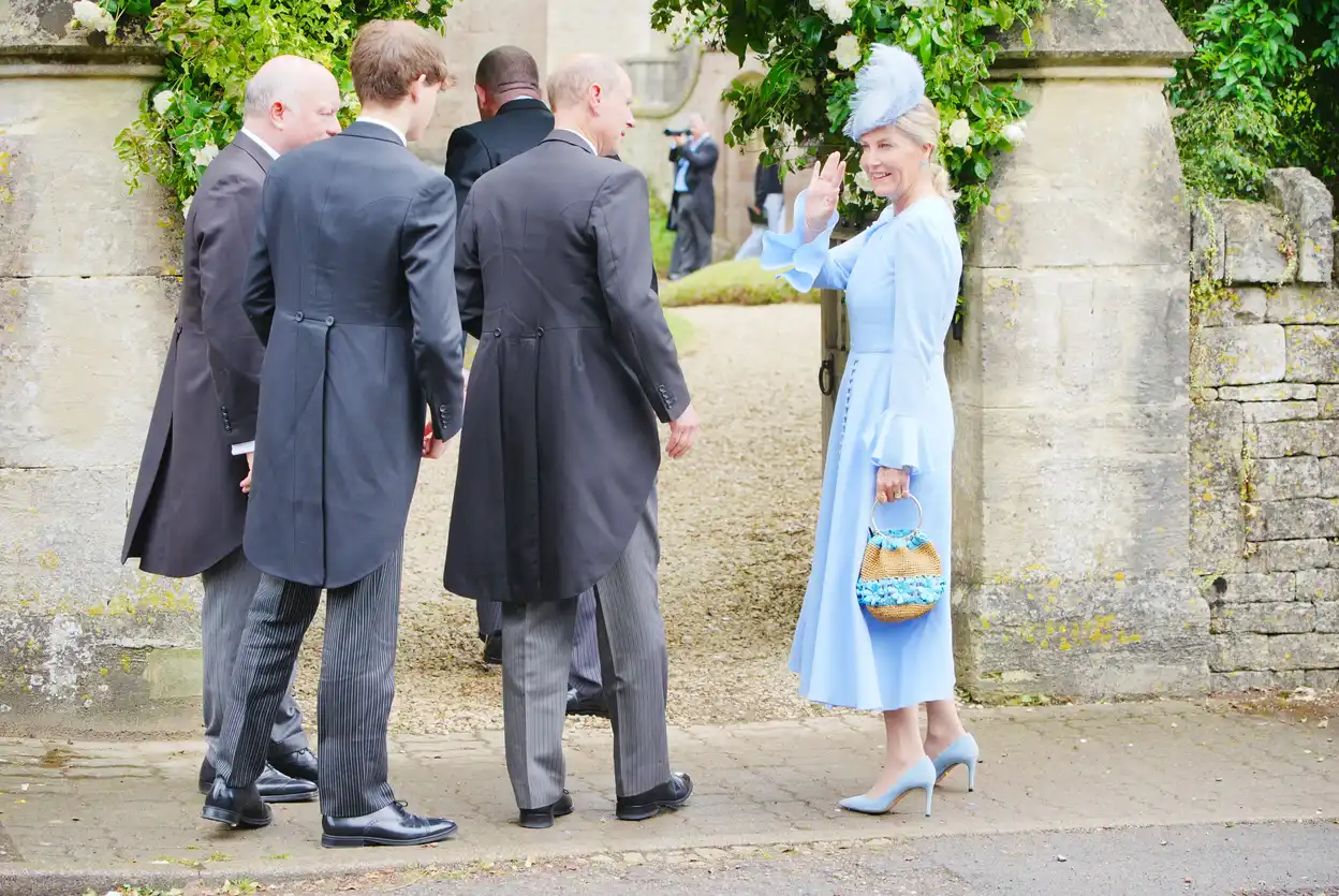 Royal wedding Peter Phillips en Harriet Sperling: Prins Edward, hertogin Sophie en hun zoon, James.