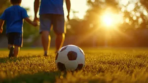 Vader en zoon voetbal