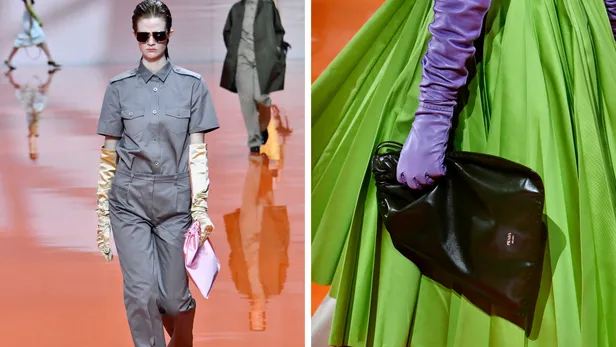 Modellen bij Prada Spring-Summer 2026.