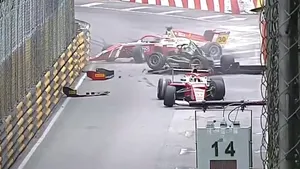 Een crash op het circuit van Macau