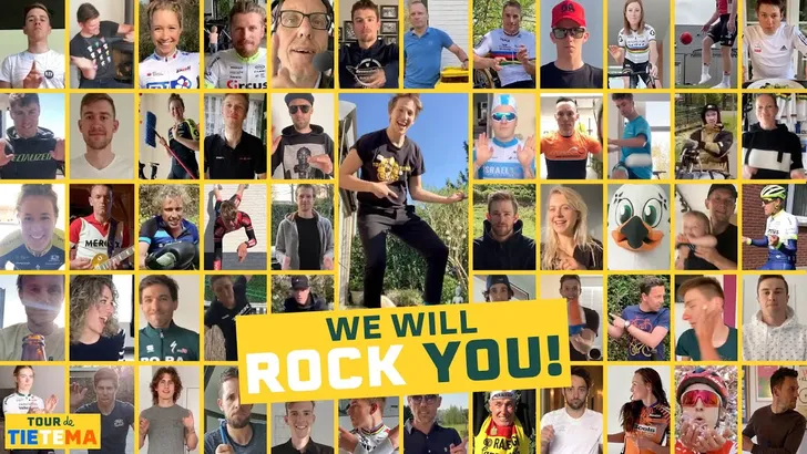 Renners in quarantaine: compleet peloton doet 'We Will Rock You'