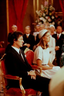 Prinses Caroline bij haar huwelijk met Philippe Junot, 1978.