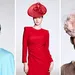 Drieluik foto's van modellen met hoeden uit de nieuwe 'Sculpted Lines' collectie van Fabienne Delvigne, een favoriete ontwerper van koninginnen Máxima en Mathilde.