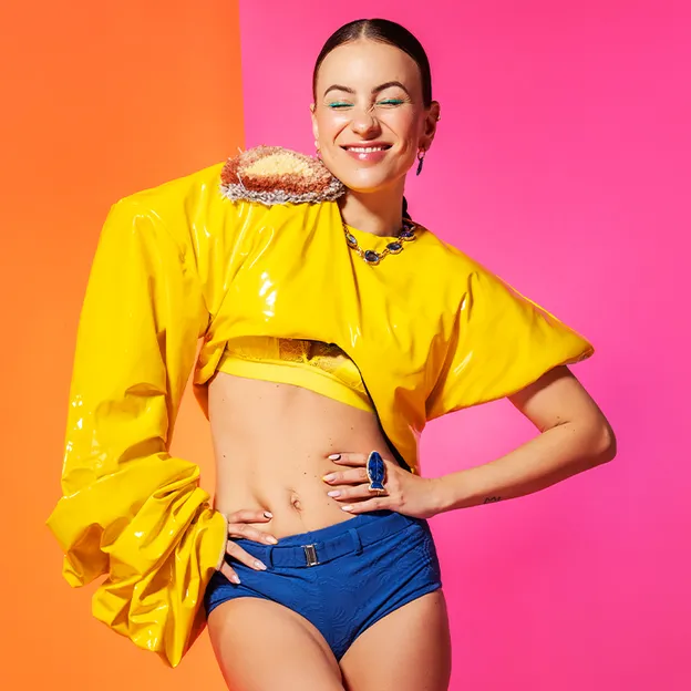 Lizzy tijdens shoot voor Grazia's Summer Issue