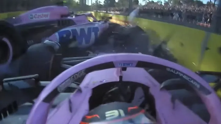 VIDEO: Gasly/Ocon crash stuurde ook brokstukken richting het publiek