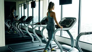 Woman on treadmill in the gym