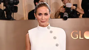 Emily Blunt op de rode loper tijdens de Golden Globes 2026