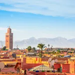 Panoramic view of Marrakesh and old medina, Morocco