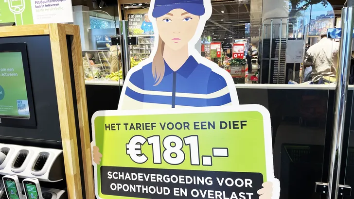 Ter illustratie: een waarschuwing voor winkeldieven in de supermarkt.