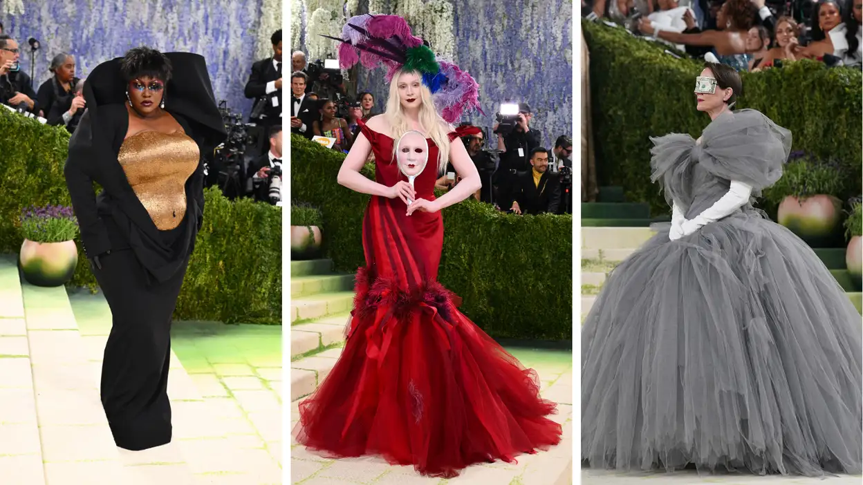 Yseult in Harris Reed, Gwendolyn Christie in Giles Deacon en Sarah Paulson in Matières Fécales bij het Met Gala 2026.