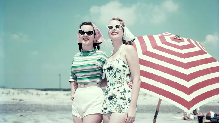 Vrouwen zonnebrillen vintage strand parasol 