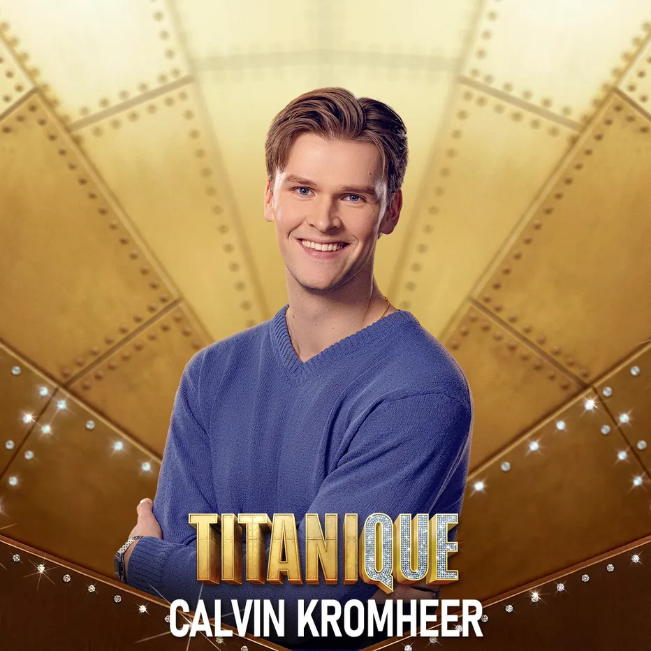 Campagnebeeld van Calvin Kromheer als Jack in Titanique. 