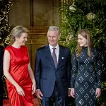 Queen Mathilde and King Philippe of Belgium at the rehearsal of the yearly Christmas concert