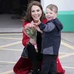 The Prince and Princess of Wales arrive for a visit to the RNLI Holyhead Lifeboat Station