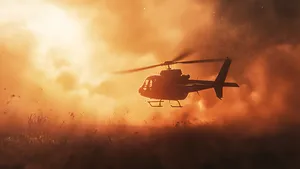 Met de helikopter naar de baan, Arnoud maakte het mee.