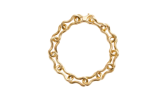 18-karaat gouden armband, geïnspireerd op een vogelnestje